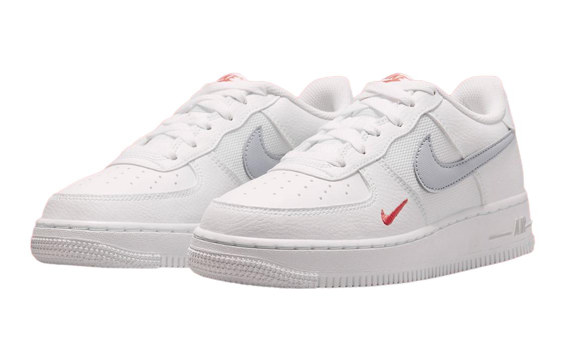 (Youth) Nike Air Force 1 Low White Grey Red FD9772-100 Nicesnk