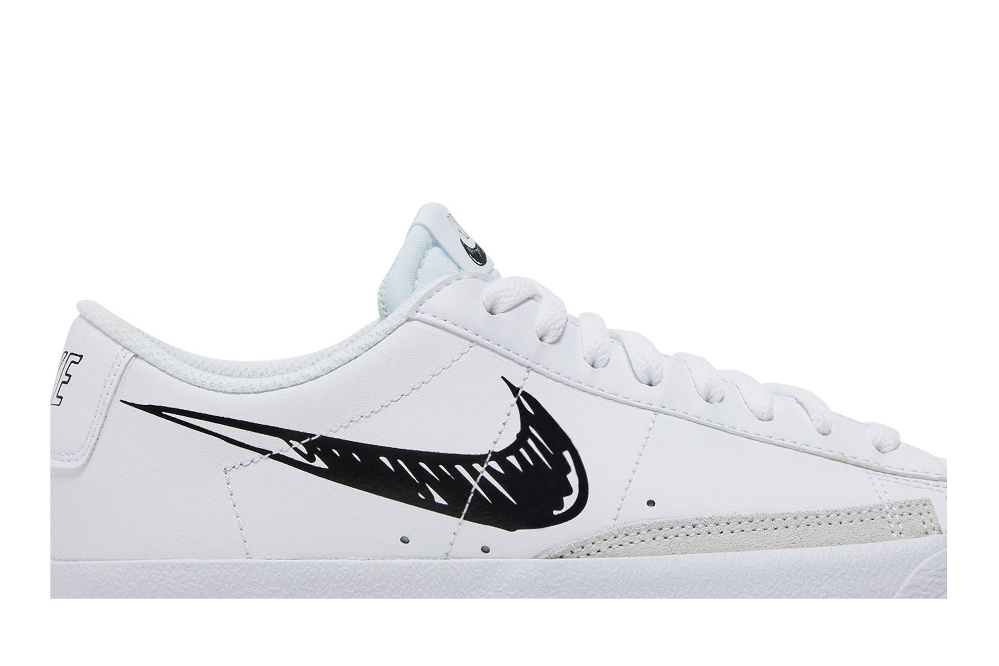 (Youth) Nike Blazer Low 77 GS Sketch – White Black DM7819-100 Nicesnk