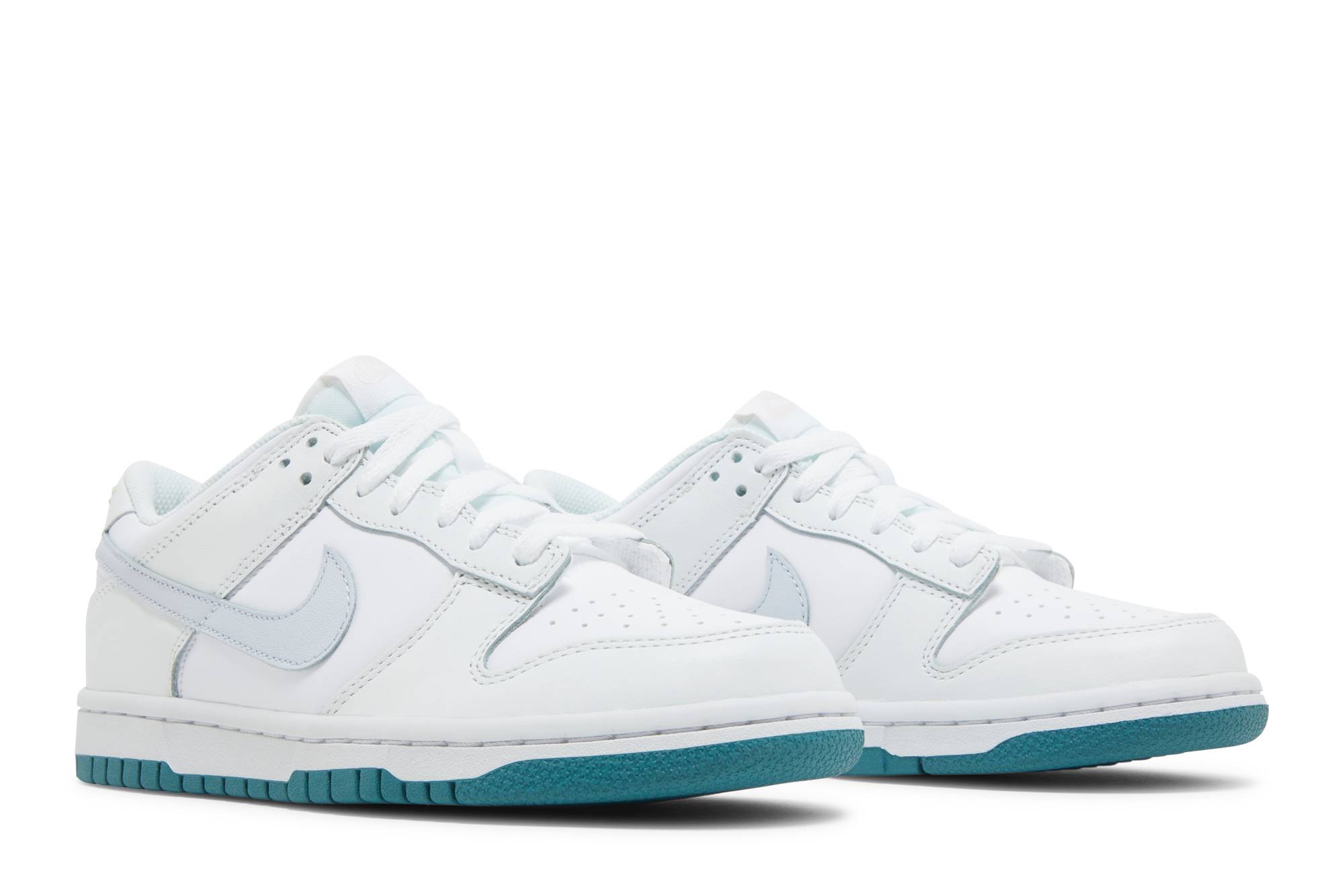 (Youth) Nike Dunk Low White Grey Teal FD9911-101 Nicesnk