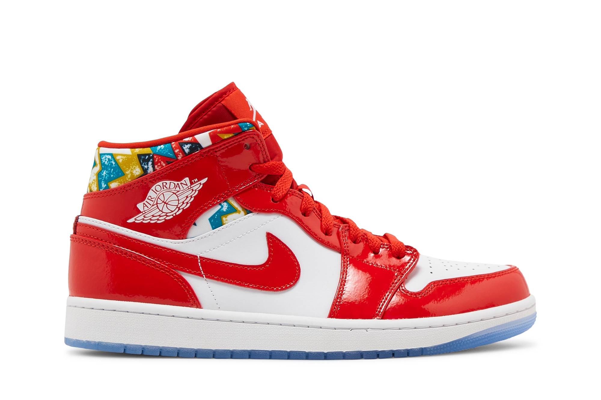 Air Jordan 1 Mid Barcelona Sweater Red Patent DC7294-600 Nicesnk