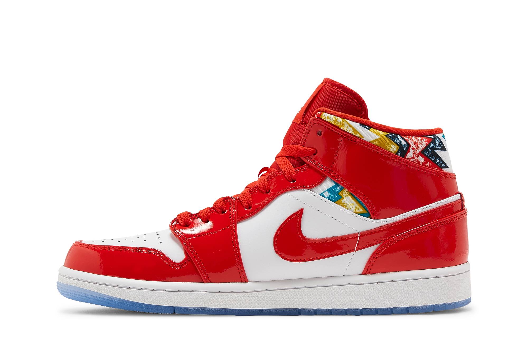Air Jordan 1 Mid Barcelona Sweater Red Patent DC7294-600 Nicesnk