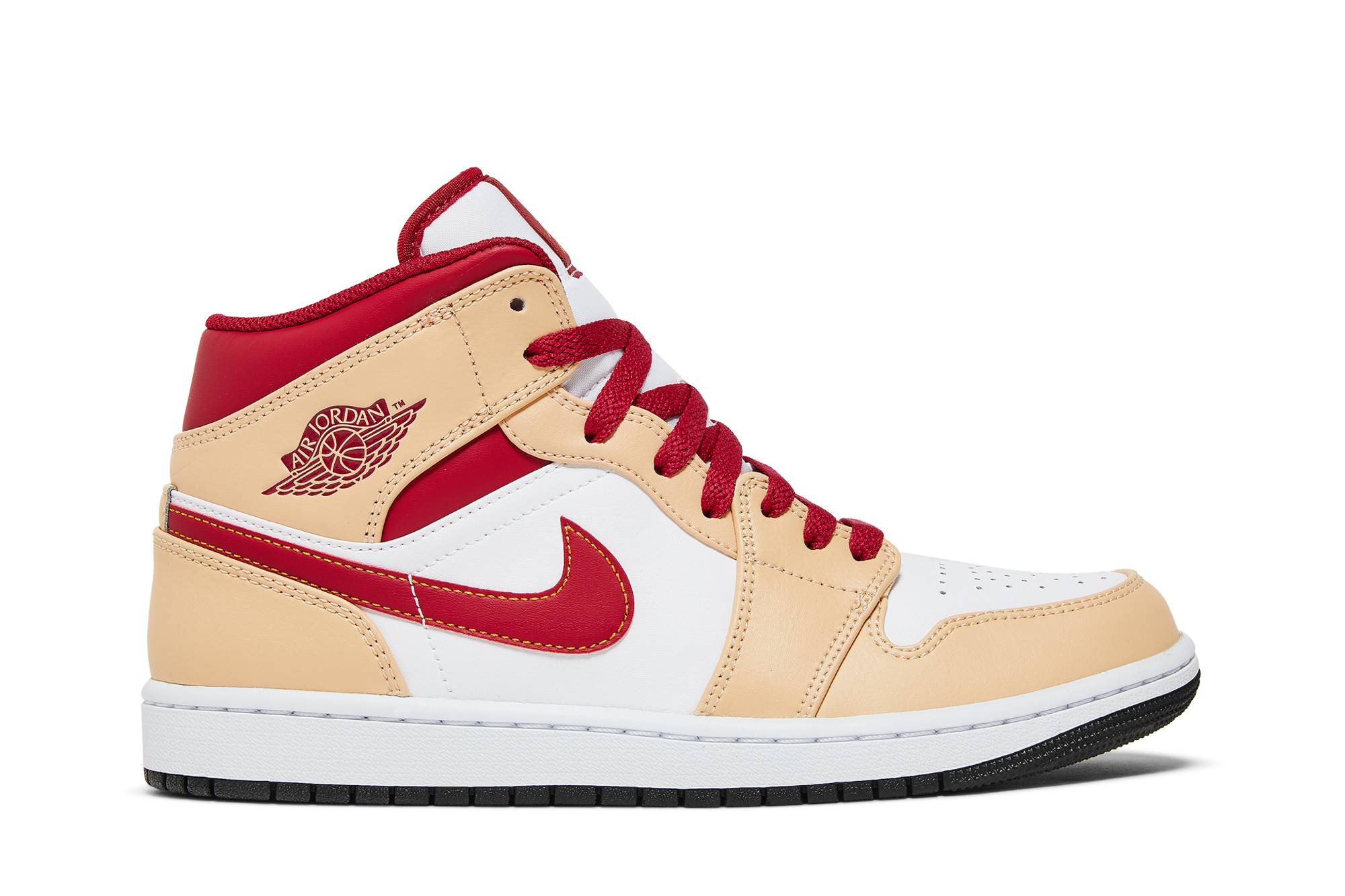 Air Jordan 1 Mid Beige Red 554724-201 Nicesnk
