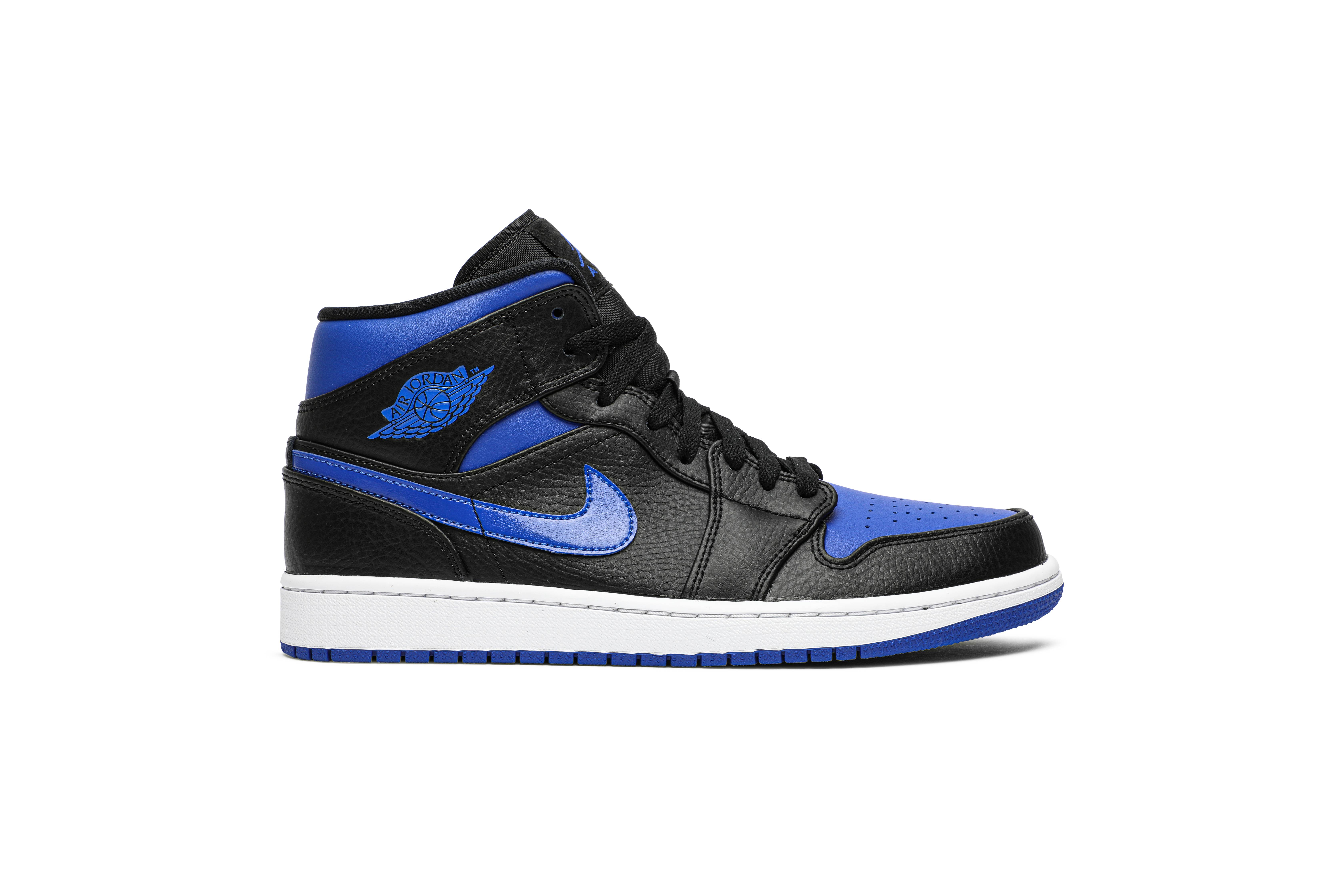 Air Jordan 1 Mid Black Hyper Royal 554724-068 Nicesnk