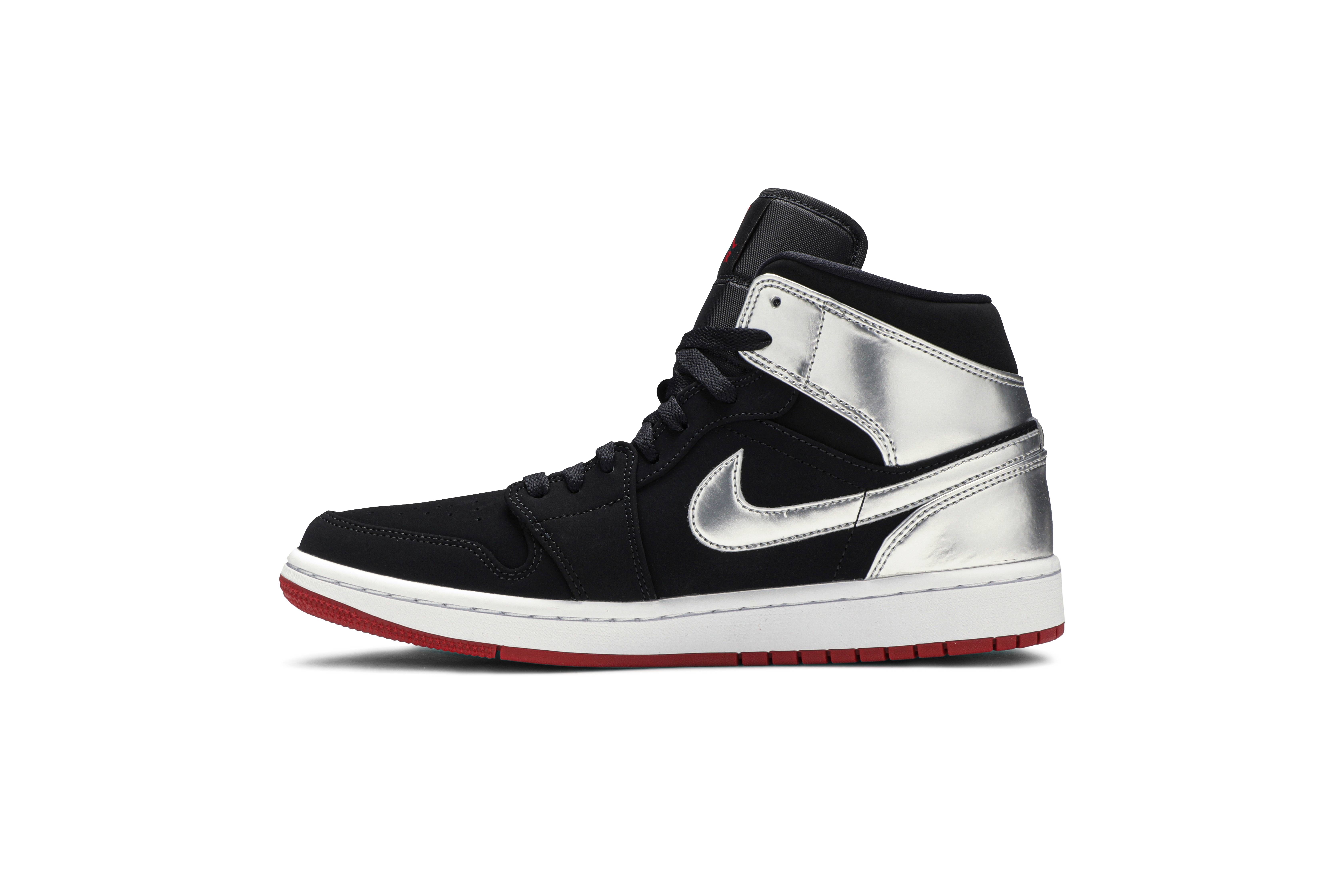 Air Jordan 1 Mid ‘Black Metallic Silver’ 554724-057