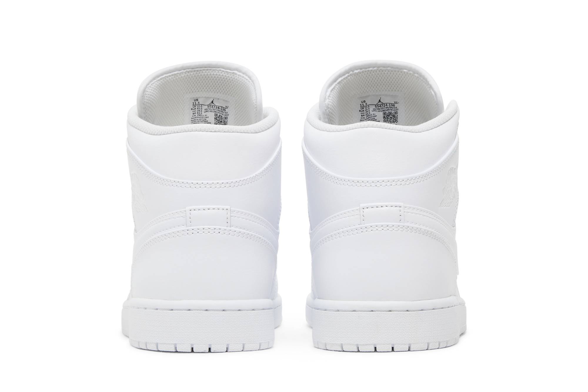 Air Jordan 1 Mid ‘Triple White’ 2022 554724-136