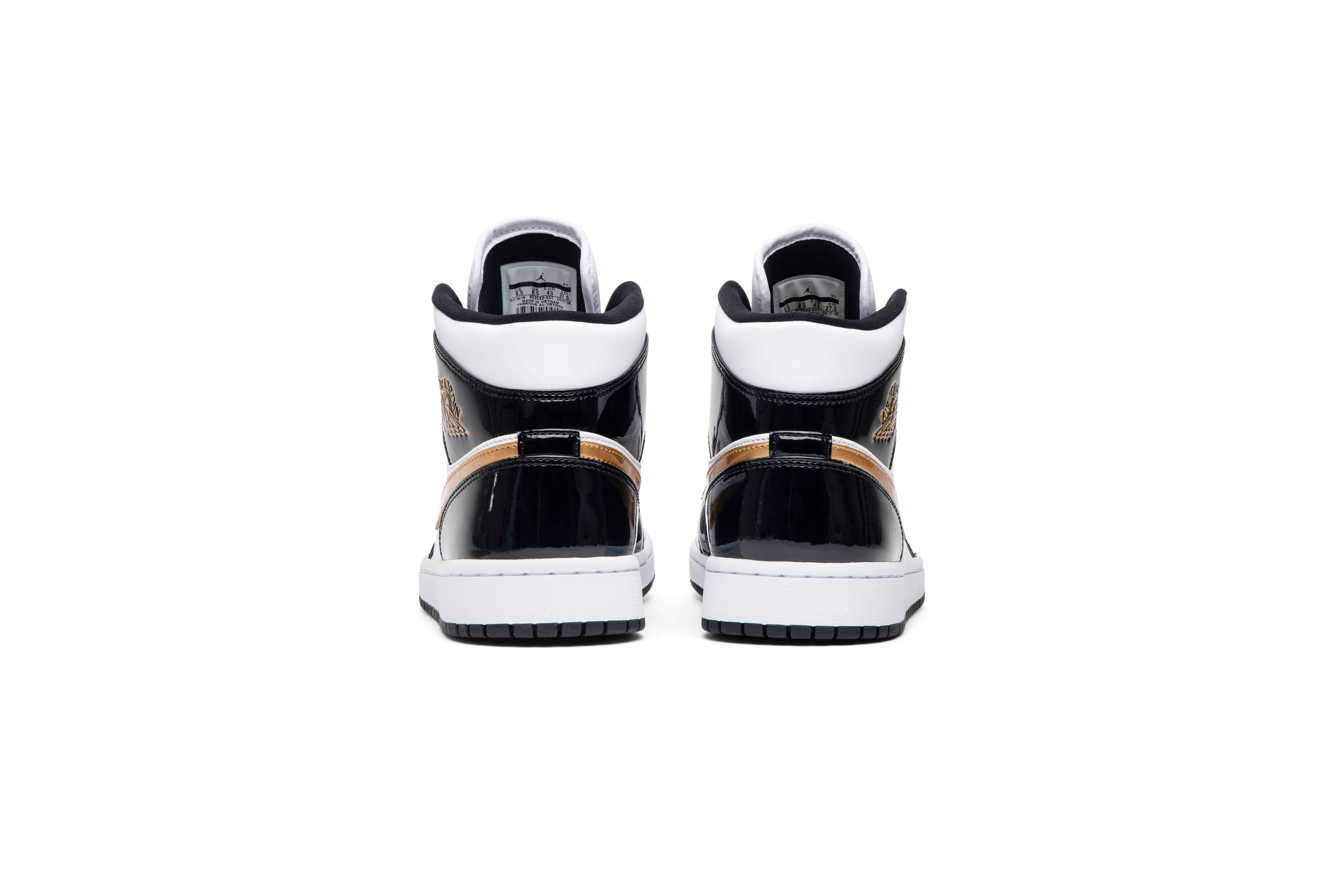 Air Jordan 1 Mid Patent Black Gold 852542-007 Nicesnk