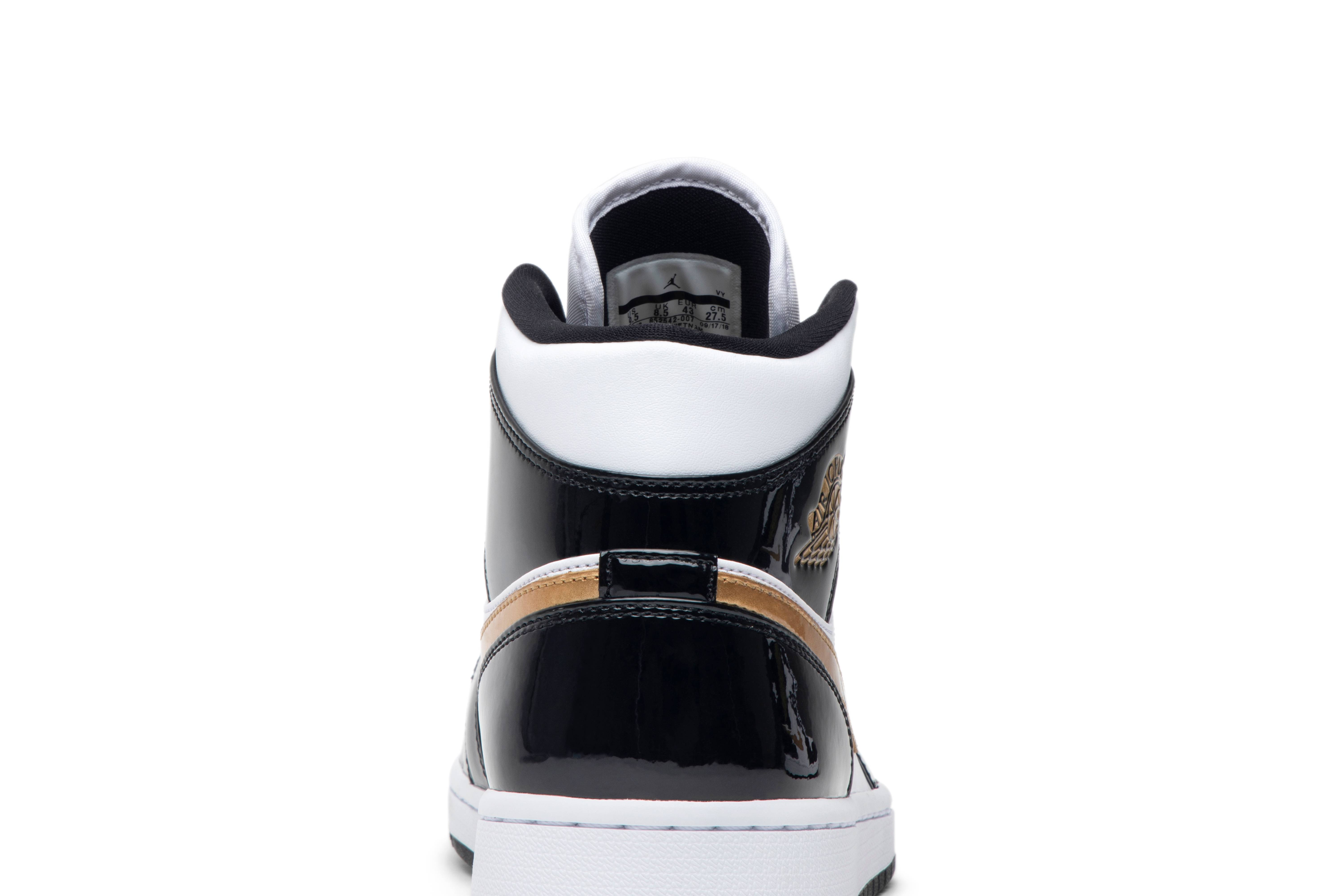 Air Jordan 1 Mid Patent Black Gold 852542-007 Nicesnk