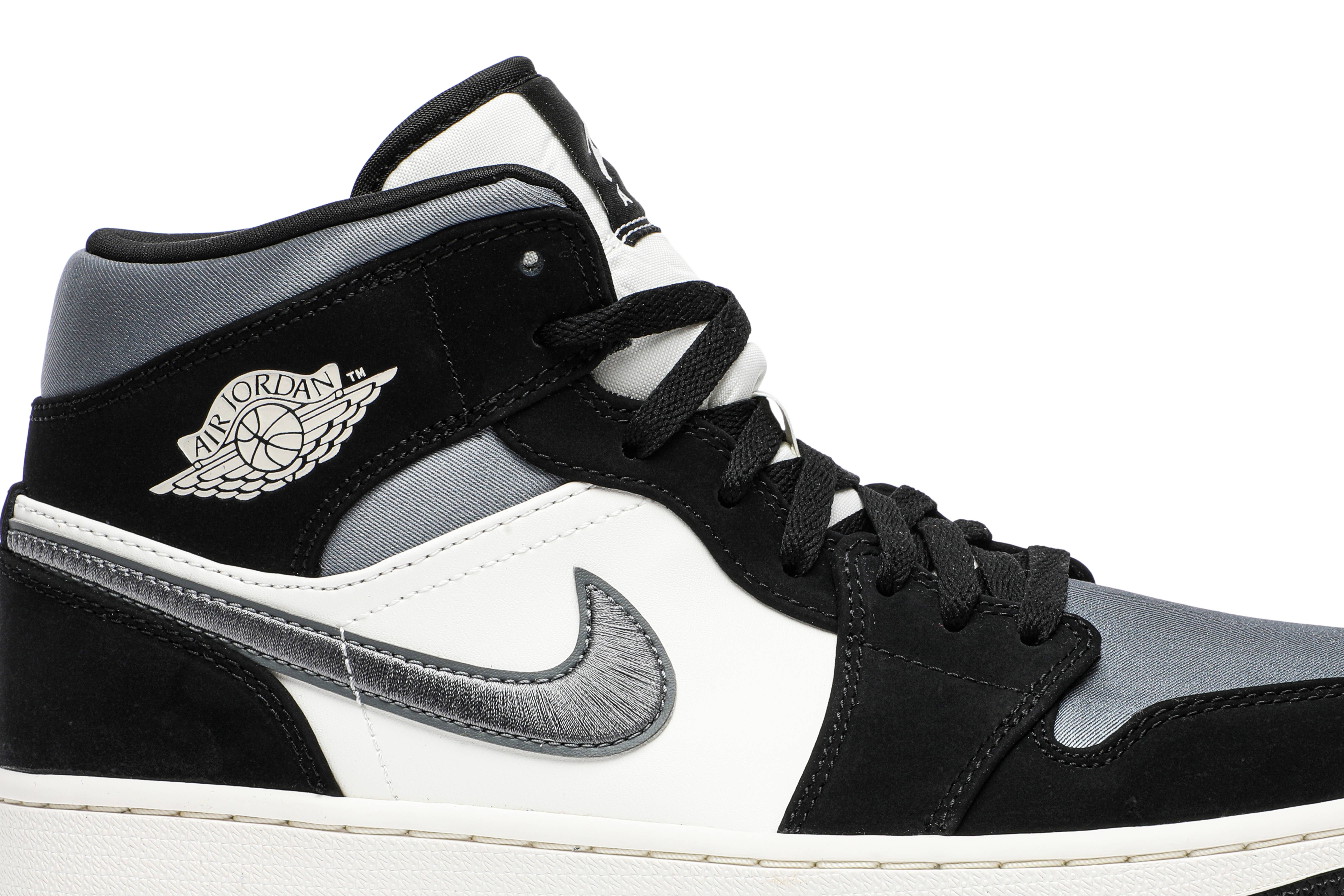 Air Jordan 1 Mid SE Satin Smoke Grey 852542-011 Nicesnk