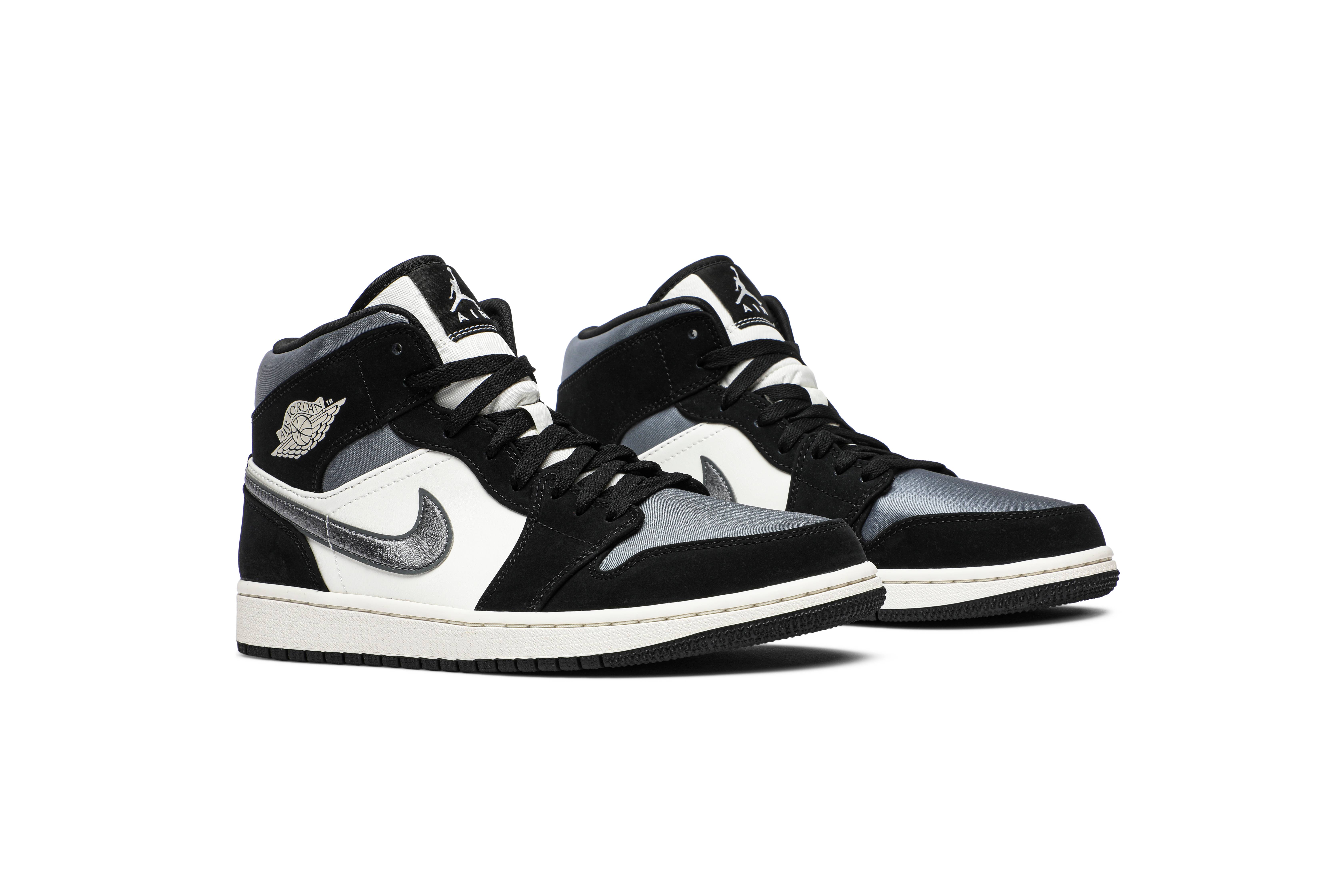 Air Jordan 1 Mid SE Satin Smoke Grey 852542-011 Nicesnk