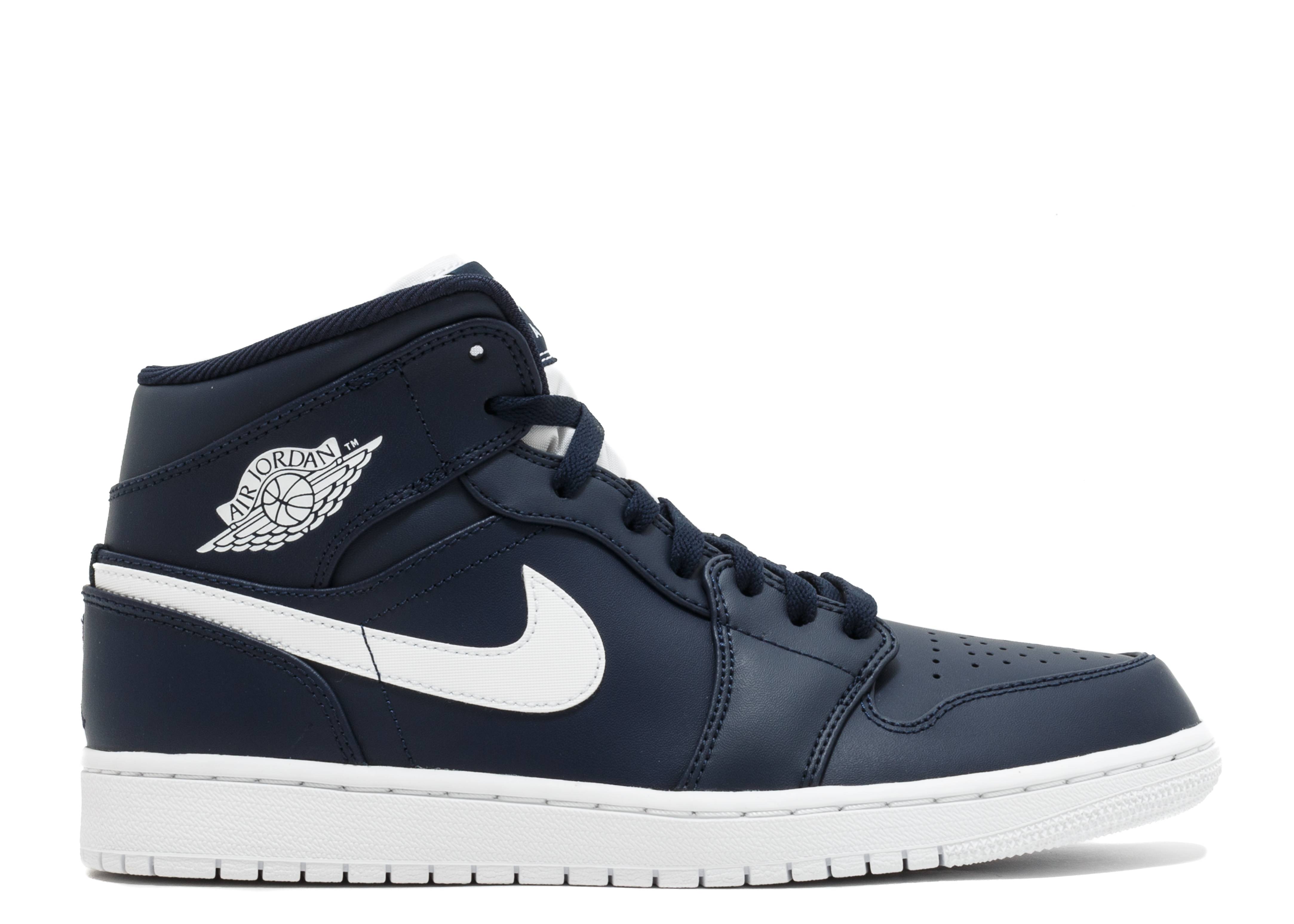 Air Jordan 1 Retro Mid ‘Obsidian White’ 554724-402