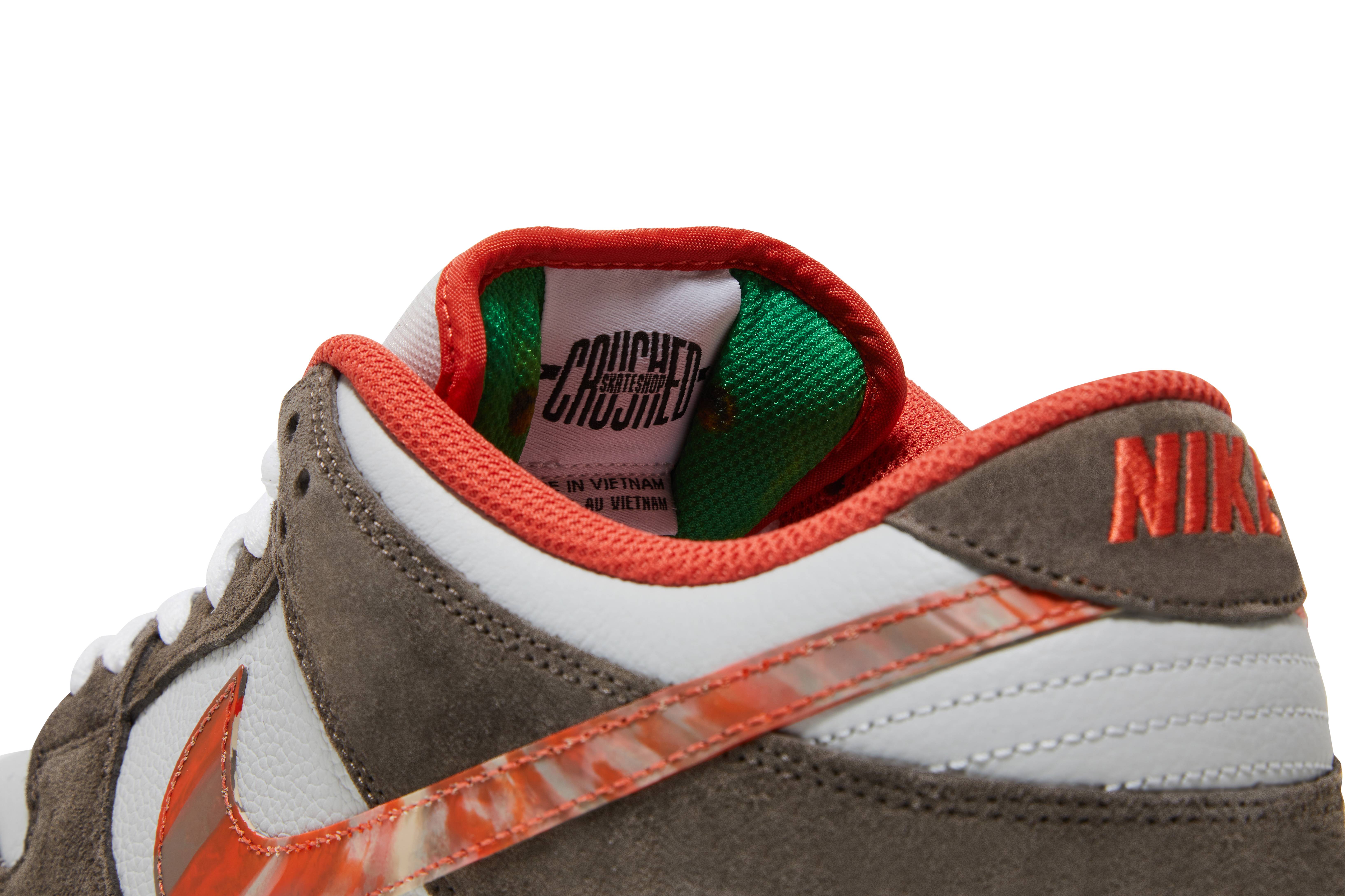 Crushed Skate Shop x Nike SB Dunk Low QS Olive Grey/Mantra Orange DH7782-001 Nicesnk