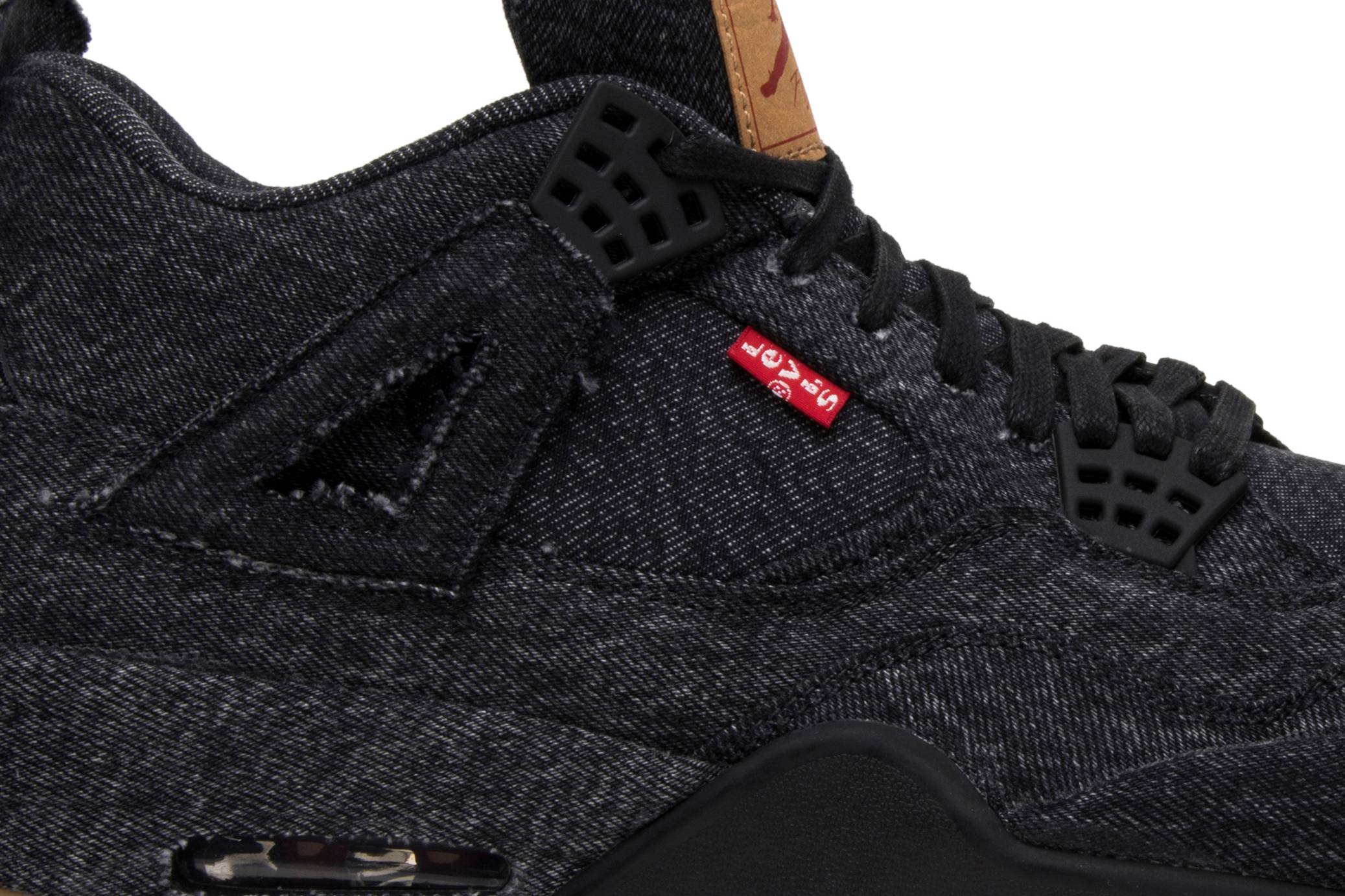 L*v*s x air jordan 4 retro black denim (blank tag) ao2571-001 nicesnk