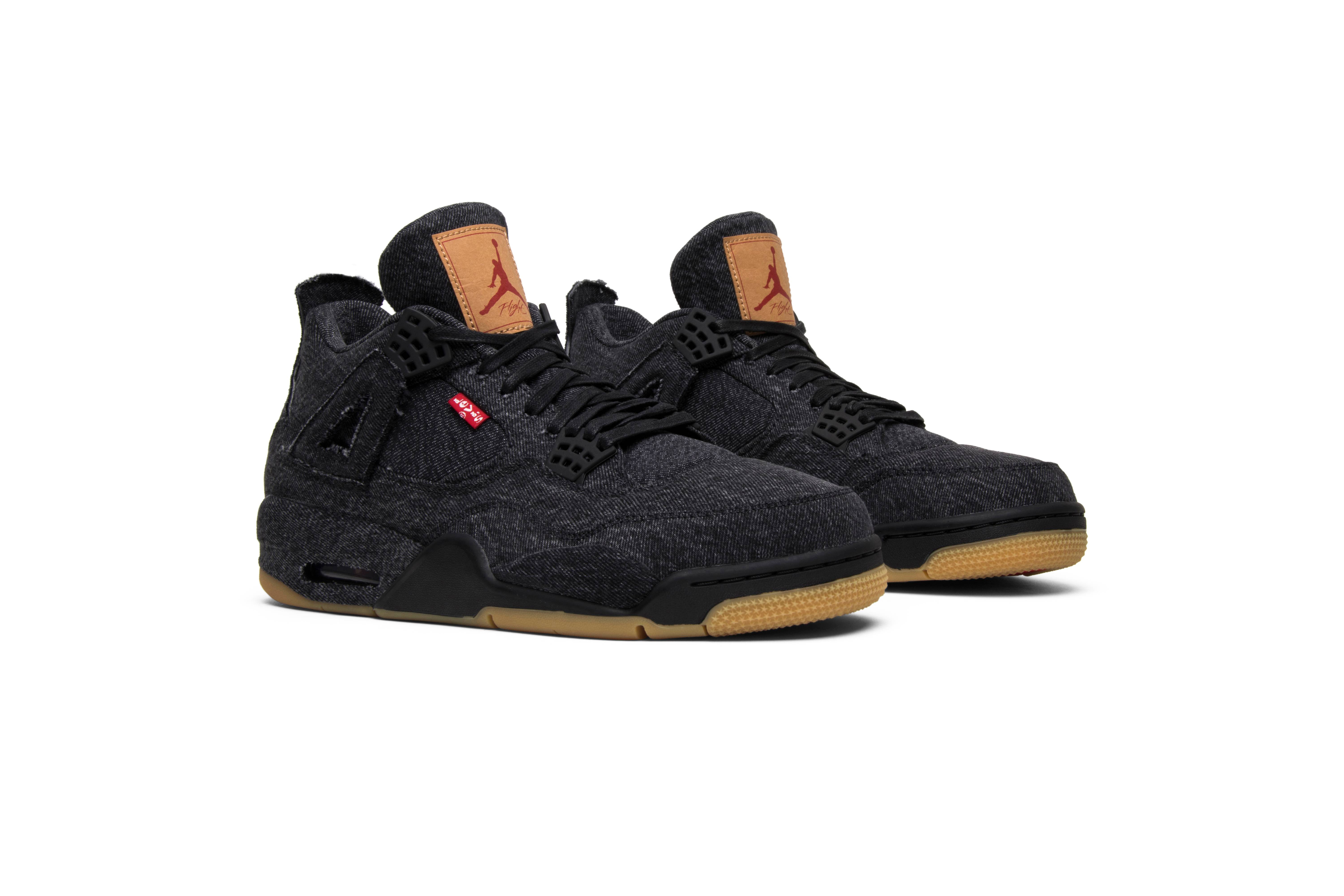 L*v*s x air jordan 4 retro black denim (blank tag) ao2571-001 nicesnk