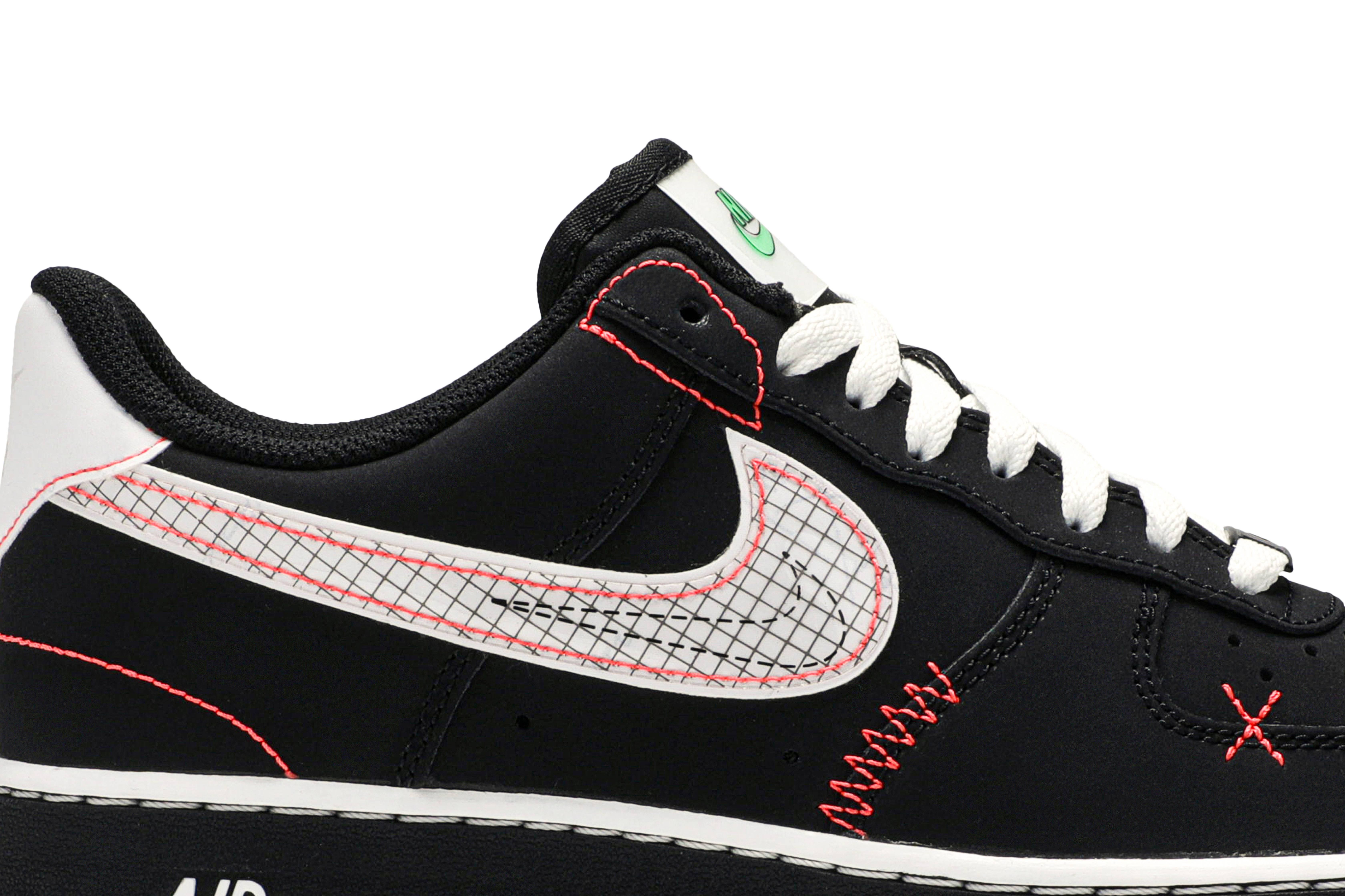 Nike Air Force 1 07 LV8 Crimson Exposed Stitching CU6646-001 Nicesnk