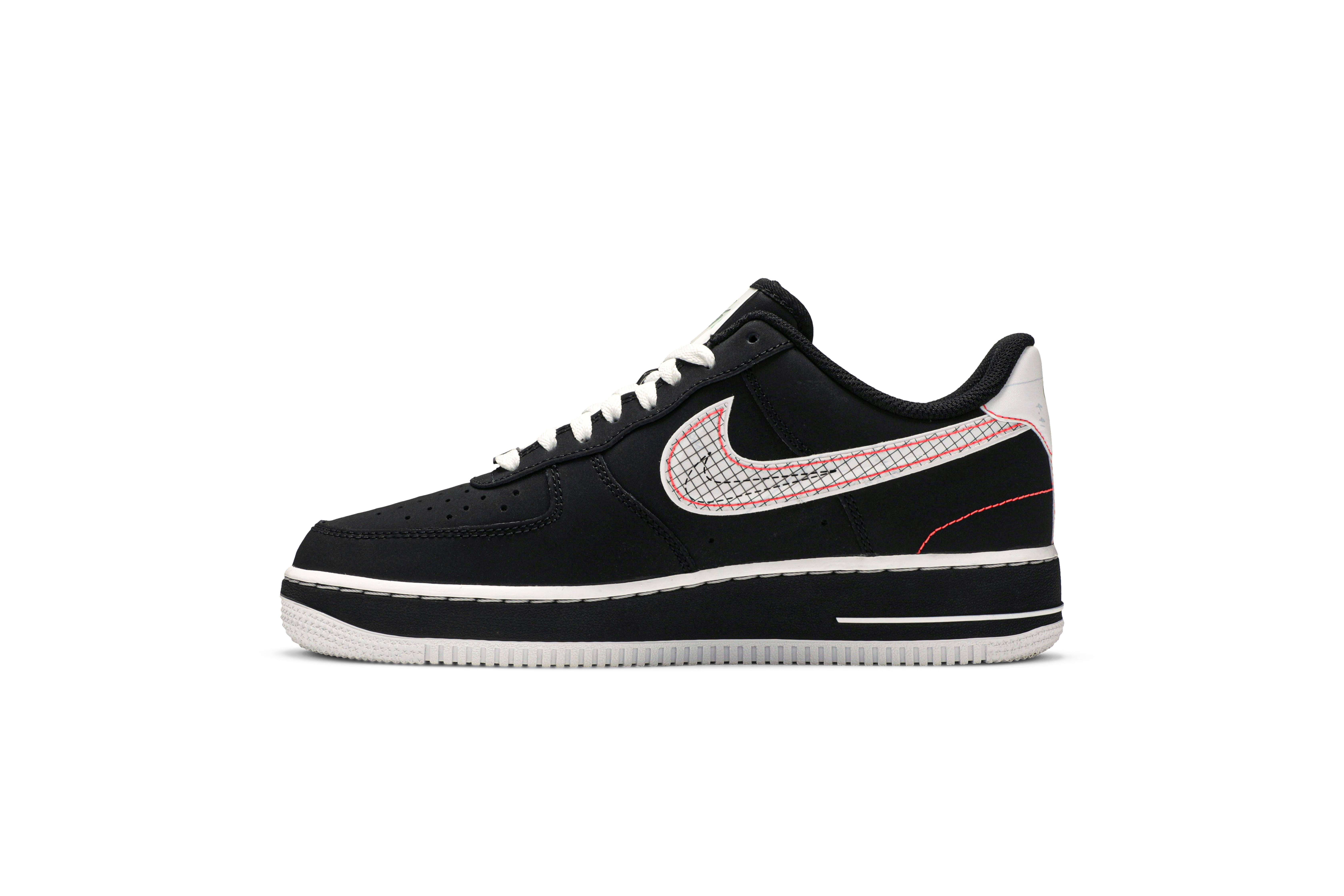 Nike Air Force 1 07 LV8 Crimson Exposed Stitching CU6646-001 Nicesnk