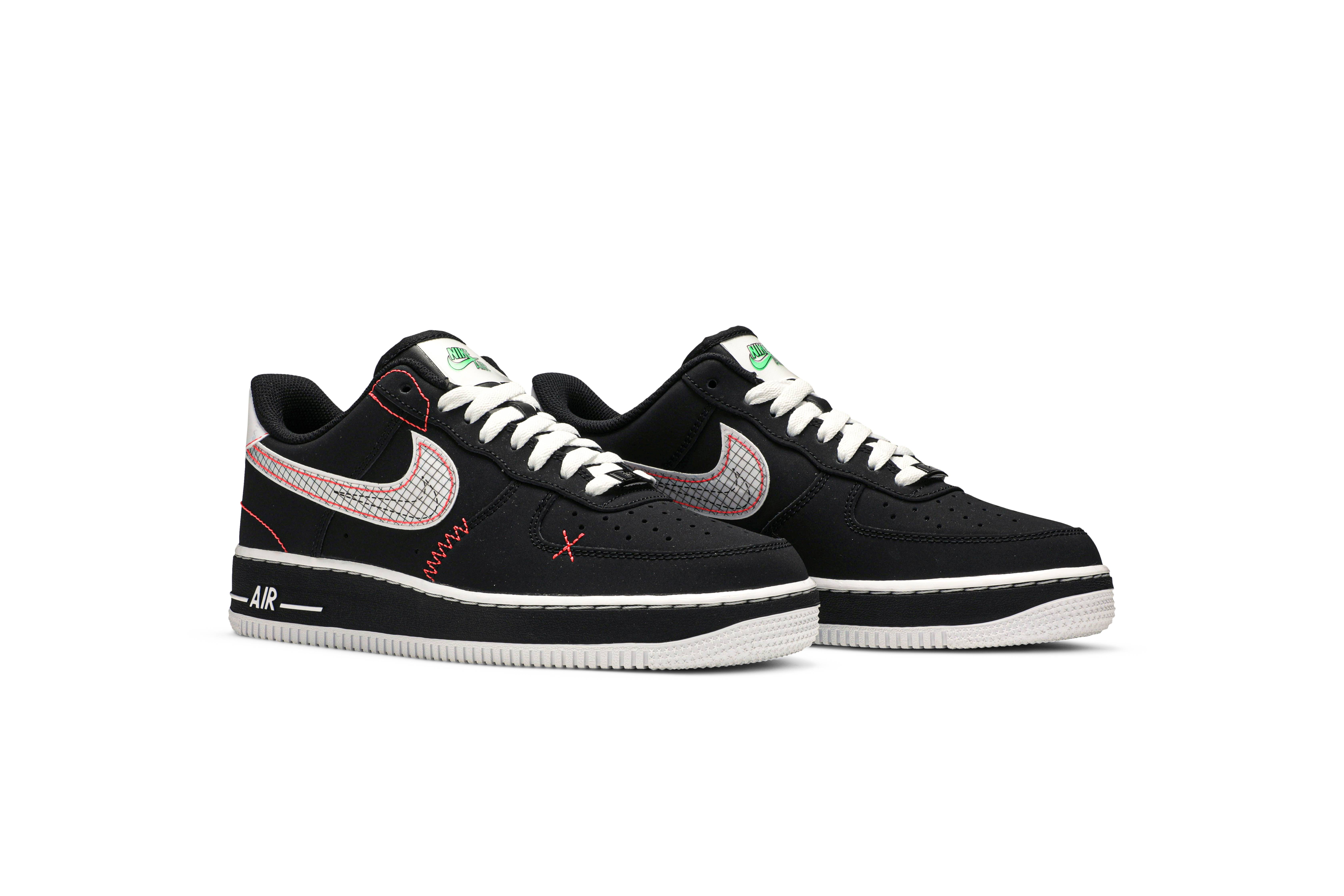 Nike Air Force 1 07 LV8 Crimson Exposed Stitching CU6646-001 Nicesnk