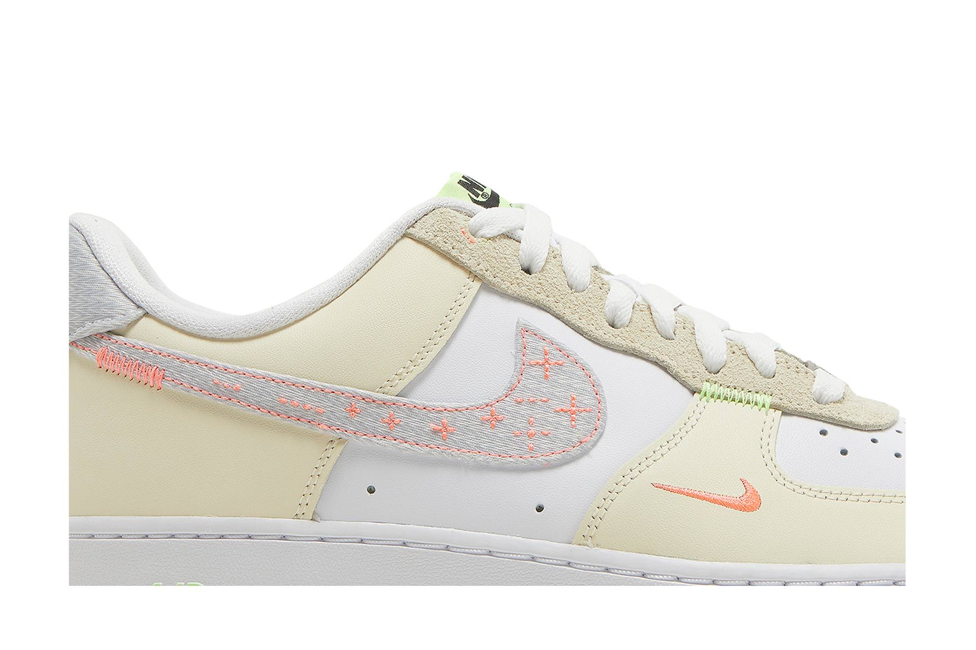 Nike Air Force 1 07 LV8 Just Stitch It – White Shade Green FB1852-111 Nicesnk