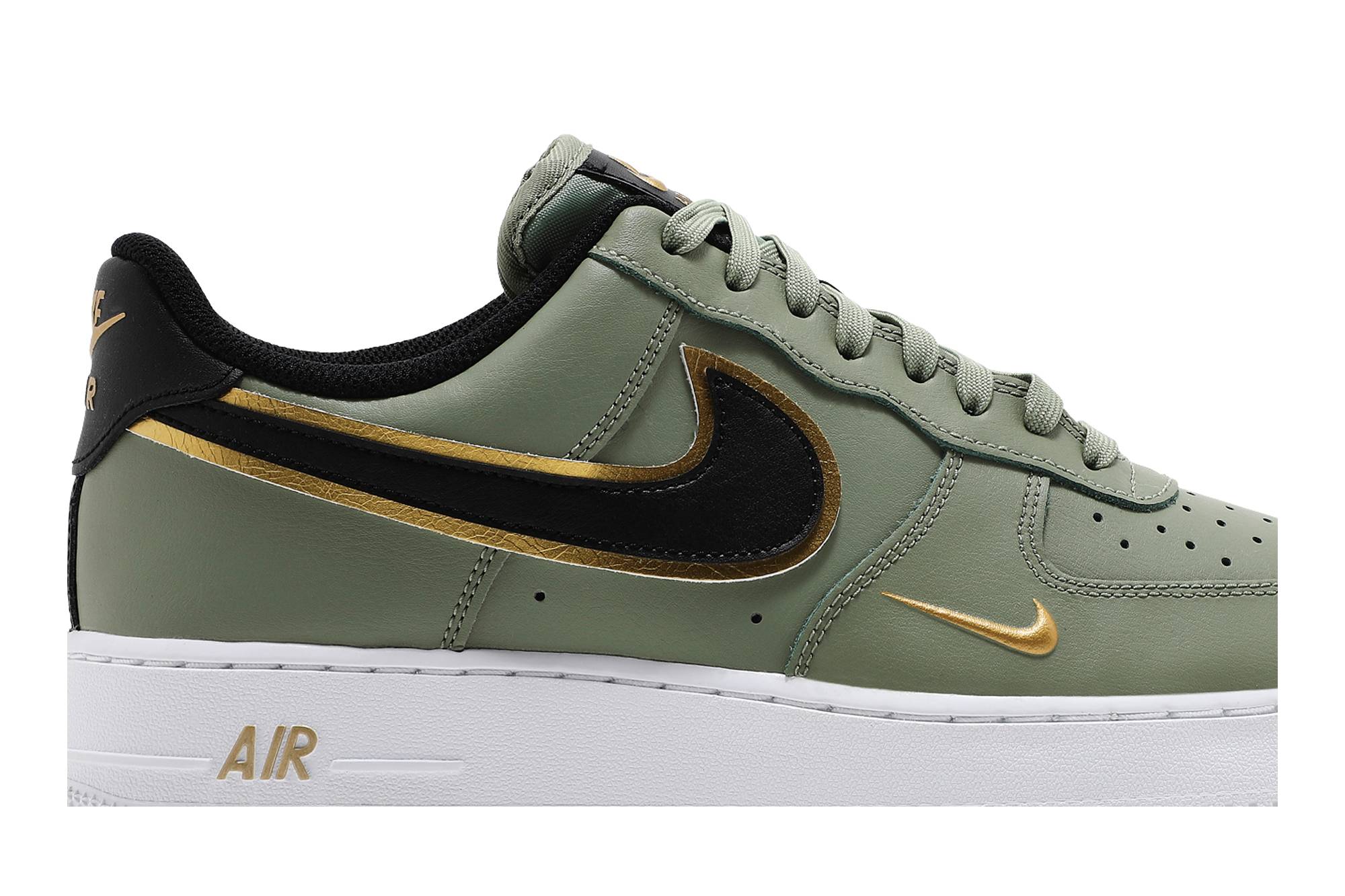 Nike Air Force 1 07 LV8 Metallic Swoosh Pack – Oil Green DA8481-300 Nicesnk