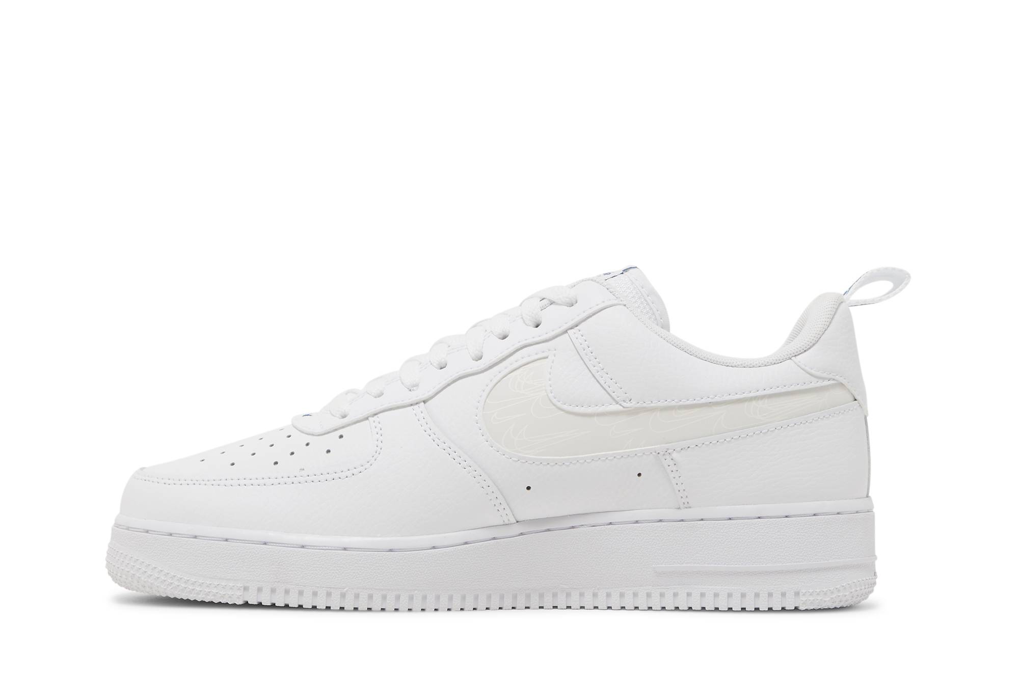 Nike Air Force 1 ’07 LV8 ‘Reflective Swoosh – White Dark Marina Blue’ FB8971-100