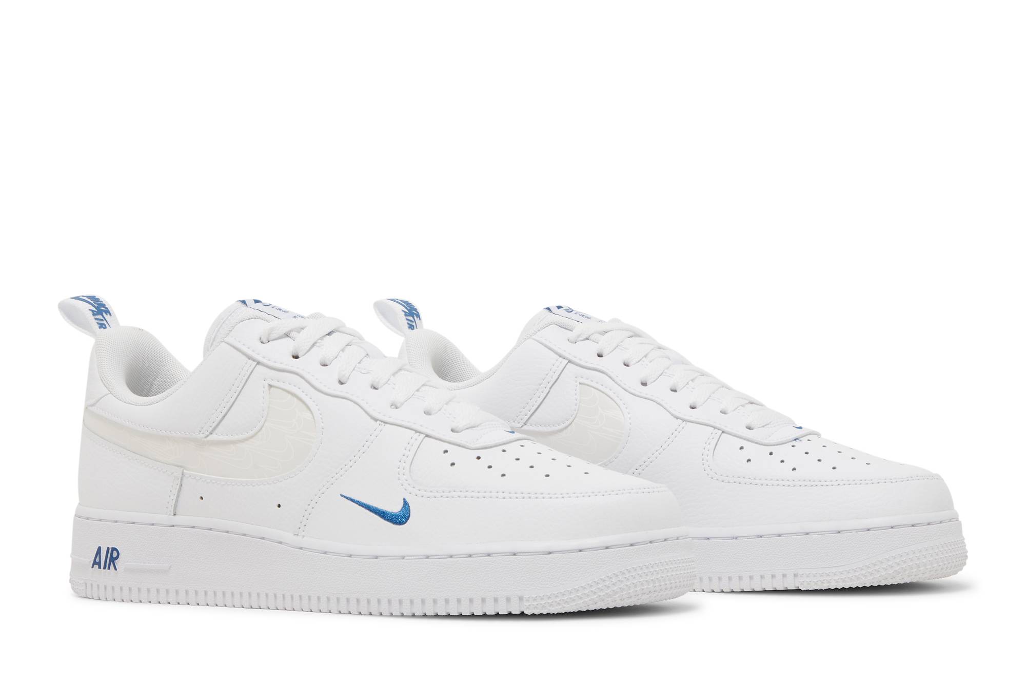 Nike Air Force 1 ’07 LV8 ‘Reflective Swoosh – White Dark Marina Blue’ FB8971-100