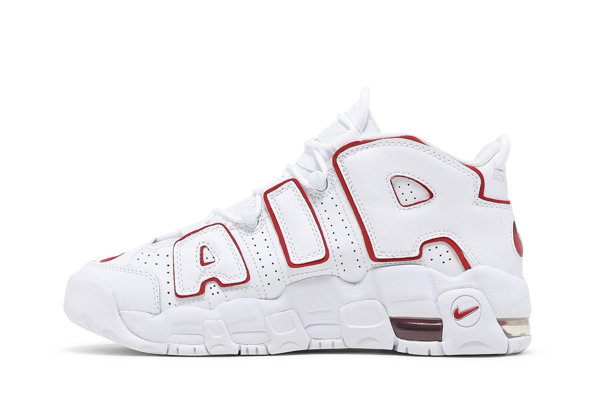 (Grade School) Nike Air More Uptempo 2021 White Varsity Red DJ5988-100 Nicesnk