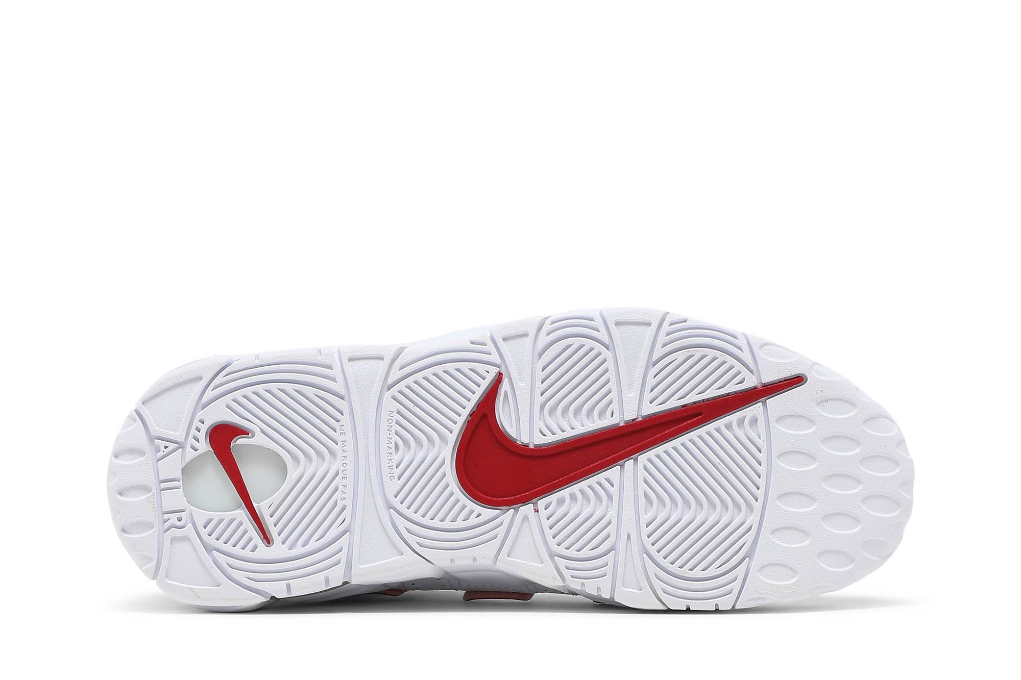 (Grade School) Nike Air More Uptempo 2021 White Varsity Red DJ5988-100 Nicesnk