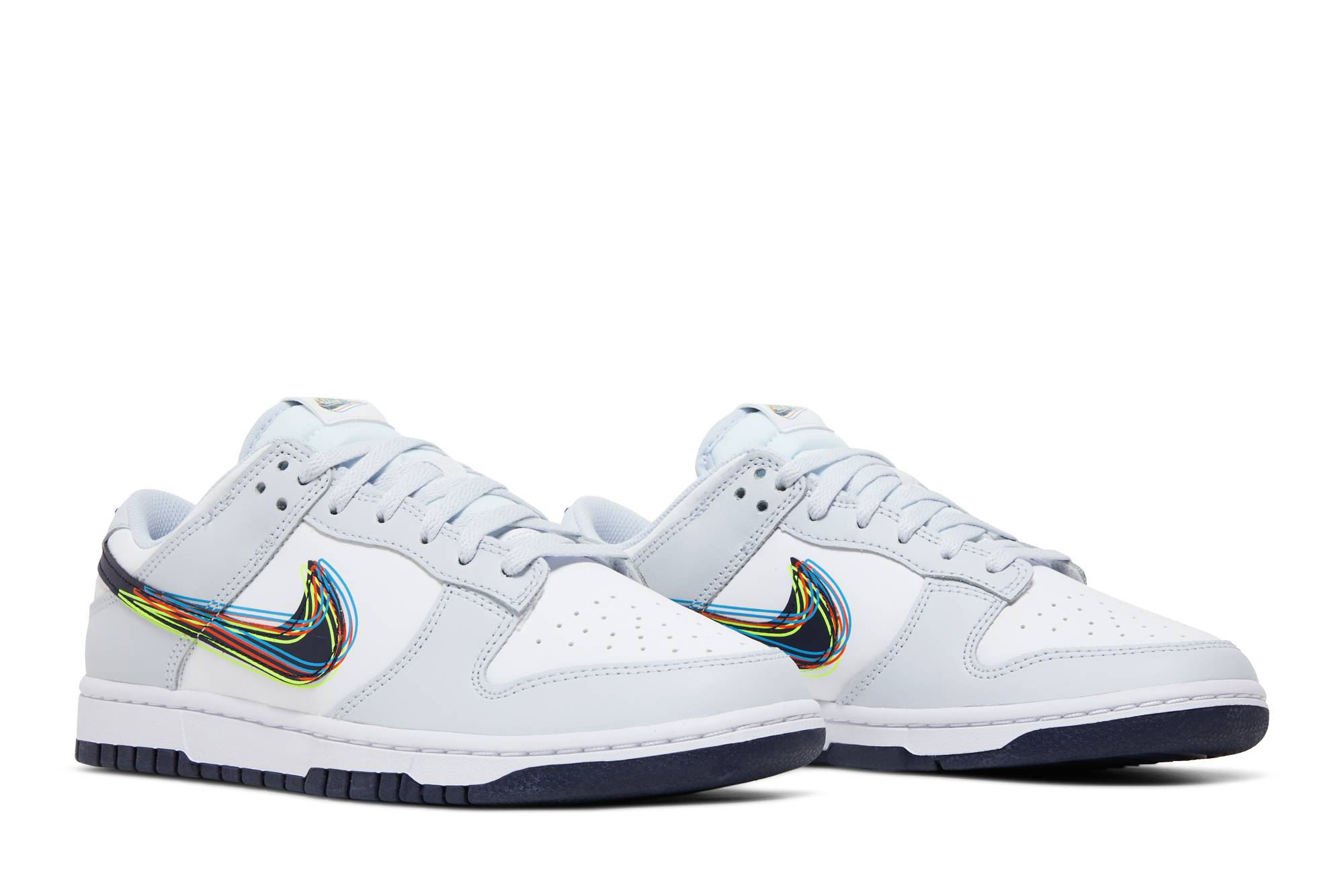 Nike Dunk Low 3D Swoosh White Grey Navy DV6482-100 Nicesnk