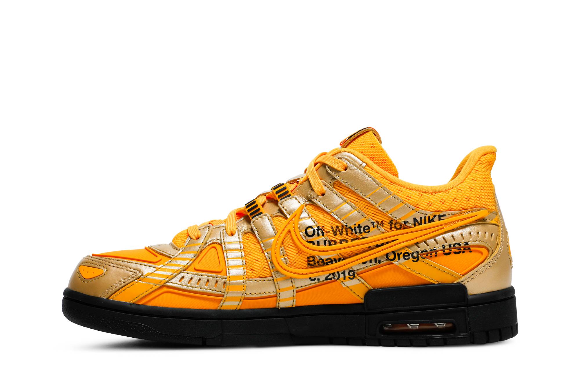 Off-White x Nike Air Rubber Dunk ‘University Gold’ [also worn by William Chan] CU6015-700