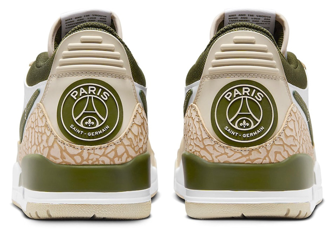 Paris Saint-Germain x Air Jordan Legacy 312 Low White Sequoia Green FZ4358-100 Nicesnk