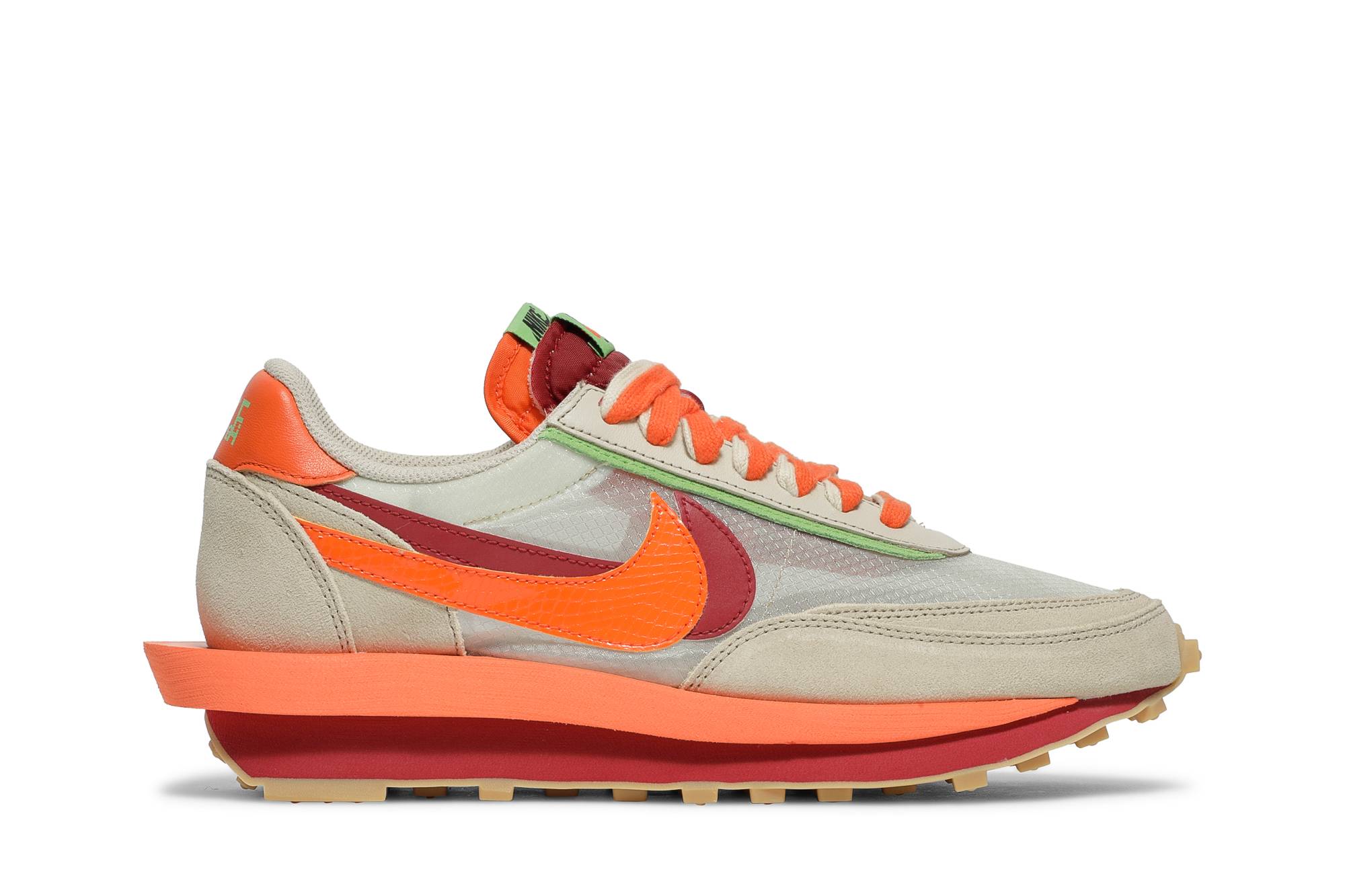 sacai x CLOT x Nike LDWaffle Net Orange Blaze DH1347-100 Nicesnk