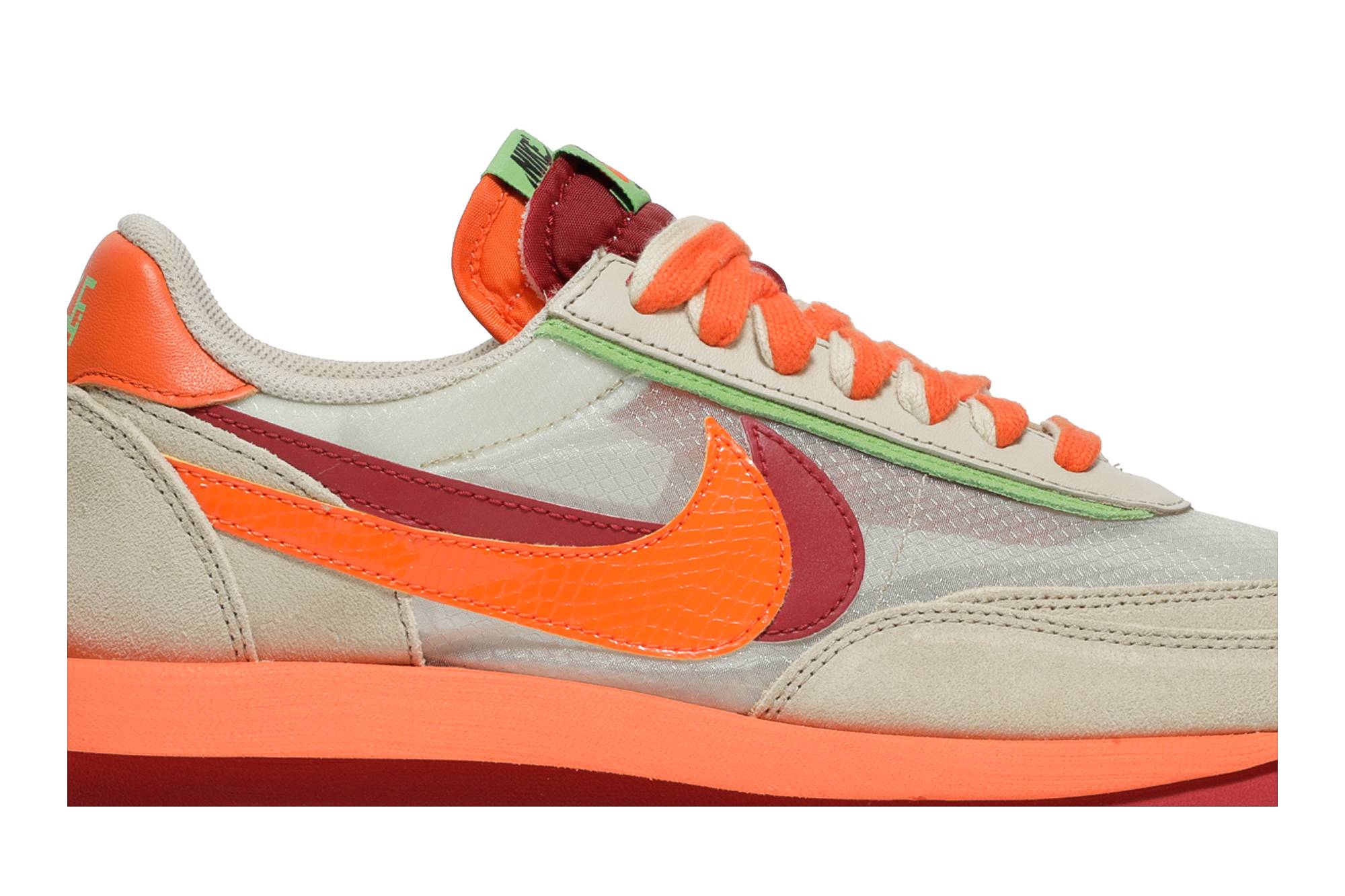 sacai x CLOT x Nike LDWaffle Net Orange Blaze DH1347-100 Nicesnk