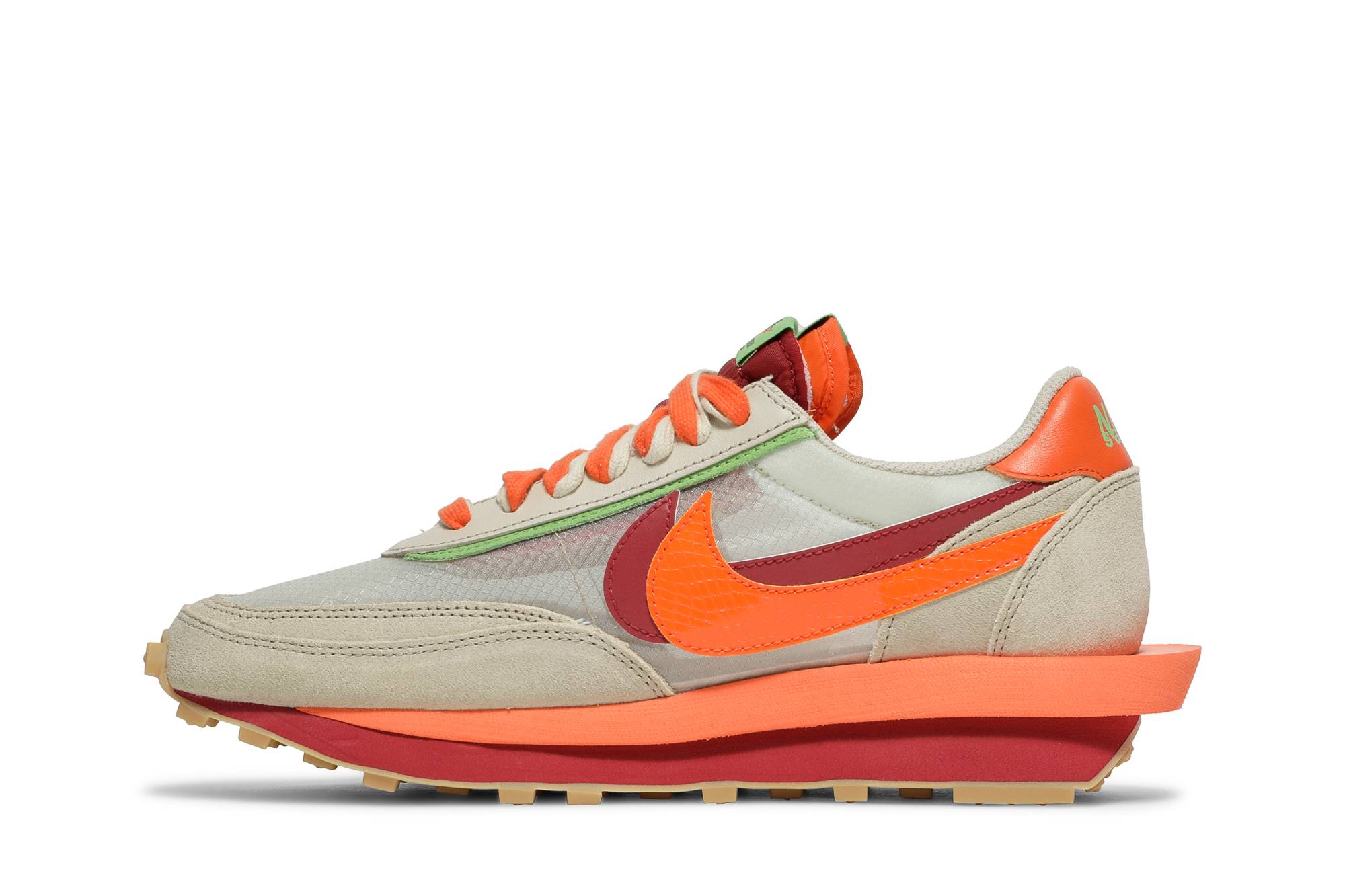 sacai x CLOT x Nike LDWaffle Net Orange Blaze DH1347-100 Nicesnk