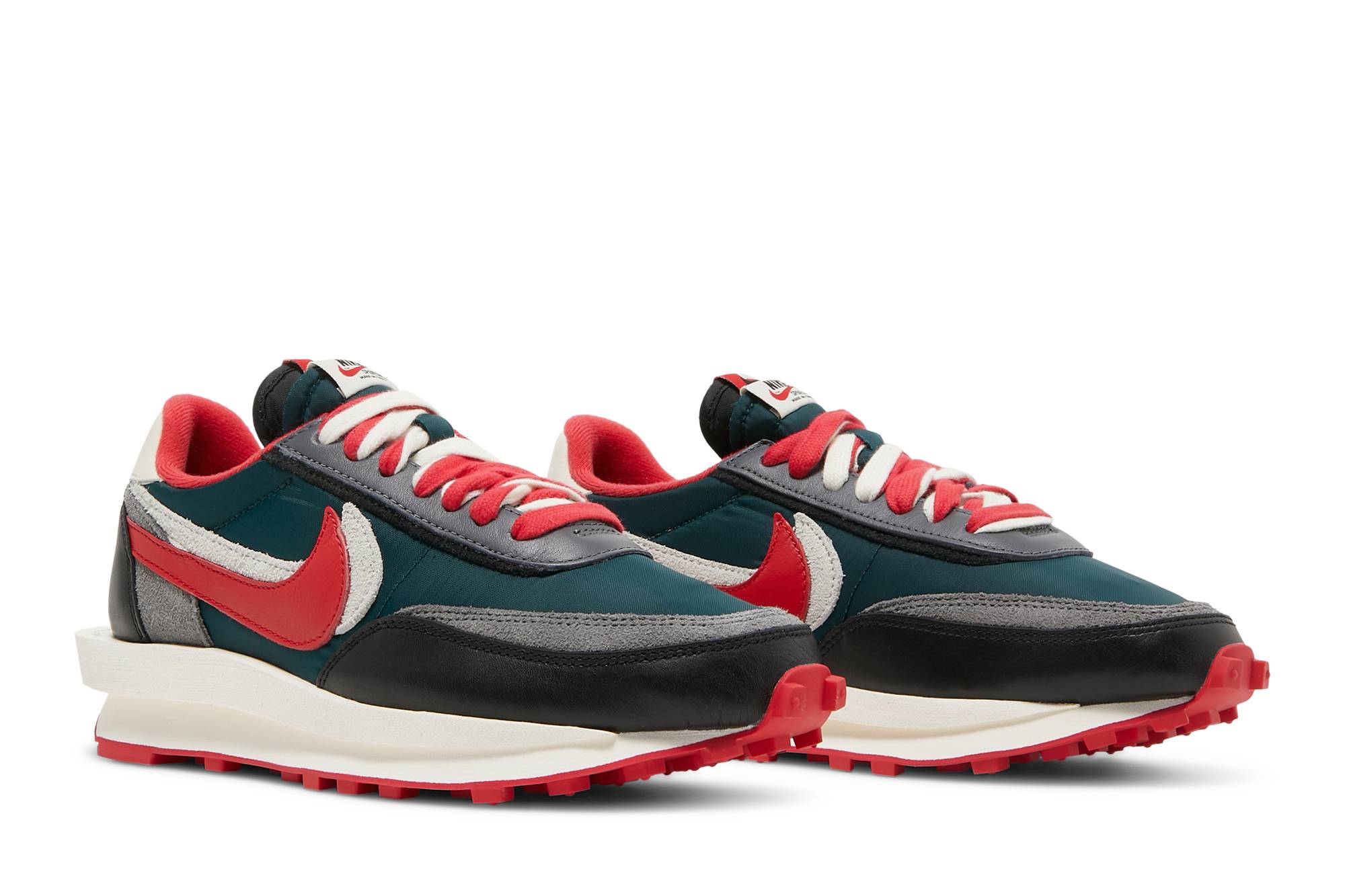 sacai x UNDERCOVER x Nike LDWaffle Midnight Spruce University Red DJ4877-300 Nicesnk